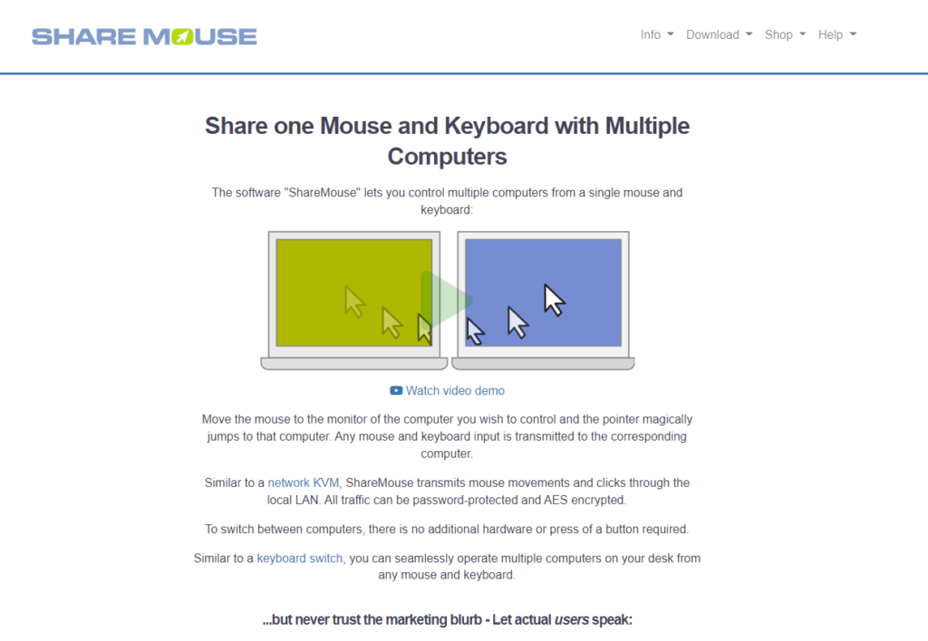 Control your single Mouse & Keyboard set on Multiple Devices - Sharemouse